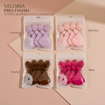 Veloria ProFinish™ 12-Piece Puff & Sponge Set